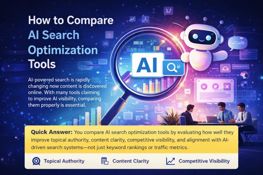 how to compare ai search optimization tools